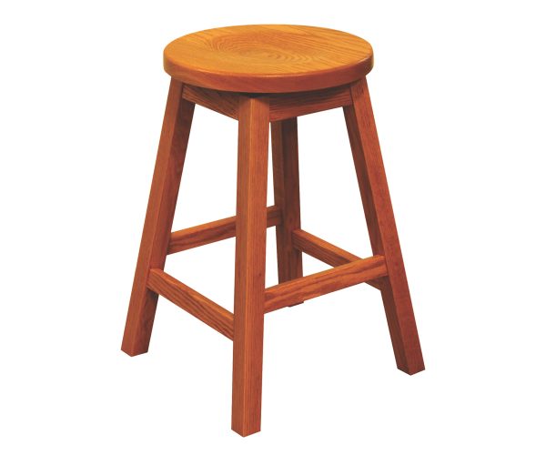 24" Mission Bar Stool With Round Swivel Seat