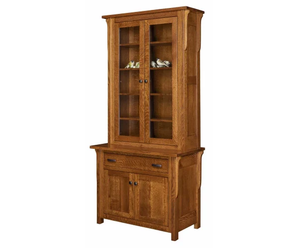 Boston 1 Drawer Credenza With Bookcase Topper